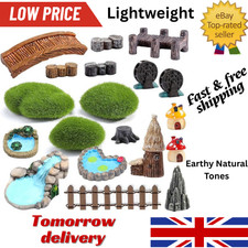 BDYLYS 19Pcs Miniature Fairy Garden Accessories Resin River Pond and House Figu