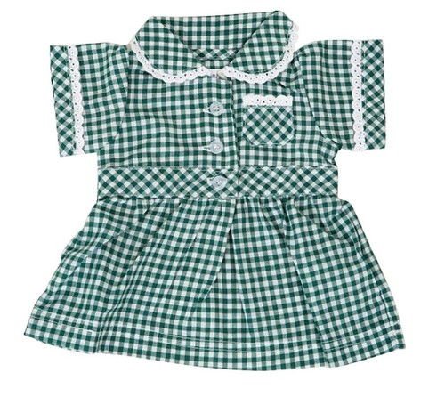 Frilly lily green - green, checked