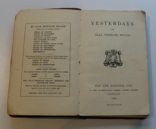 Yesterdays ella wheeler - yesterdays,