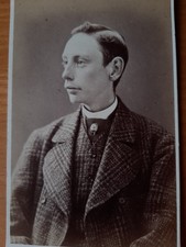 CDV Dapper Man Tweed ? Suit Fashion Cravat Pin Isle of Wight Victorian Photo bb