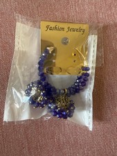 A blue beaded earrings are