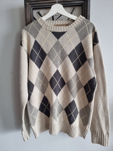 Rock edge argyle jumper - rock,