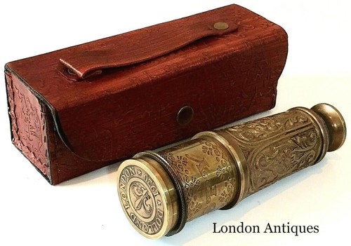 Vintage brass telescope - brass,