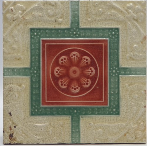 Antique fireplace tile moulded - fireplace,