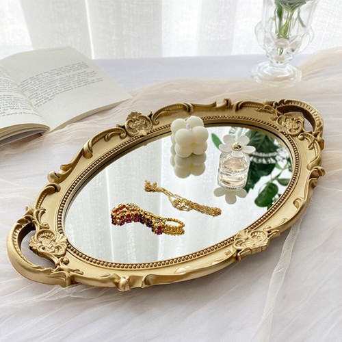 Vintage mirror tray dessert - vintage,