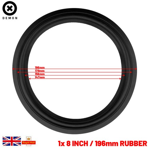 Inch 196mm black rubber - 8",