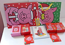 Percy Pig Penny Christmas Cards Pop Up Card Gift Tags Bags Present M&S Charity
