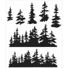 Tim Holtz Cling Rubber Stamps - Tree Line CMS244