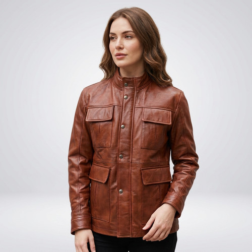 Women brown leather field - women's,
