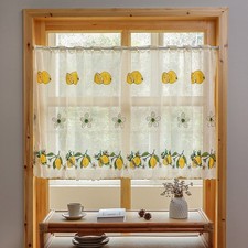 Lemon Embroidery Short Curtain