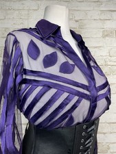 M&S Sheer Mesh Purple Shiny