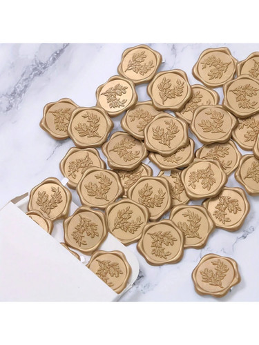 Gold leaf embossed - leaf,
