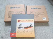 3x Harbour white floating wall shelves Modern Wall Mounted  Display Unit