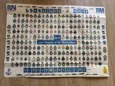 C1950/60s Crests & Insignia Of The Royal Navy Ships Paper Recruitment Poster