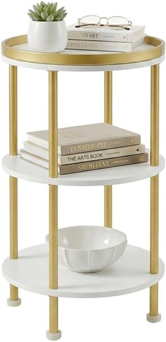 Small round side table - table,, gold