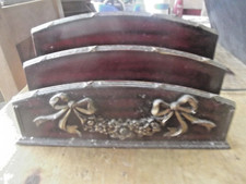 Vintage Office Stationary / Letter Rack with Swags & Ribbons Decoration