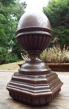 RECLAIMED LARGE CARVED OAK STAIR NEWEL POST CAP TOP FINIAL COUNTRY HOUSE #A6