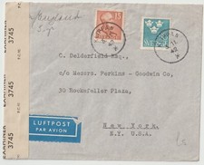 3/11/1942 Sweden Letter from Klippan to New York USA