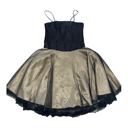 Vtg retro black - 4-6, gold
