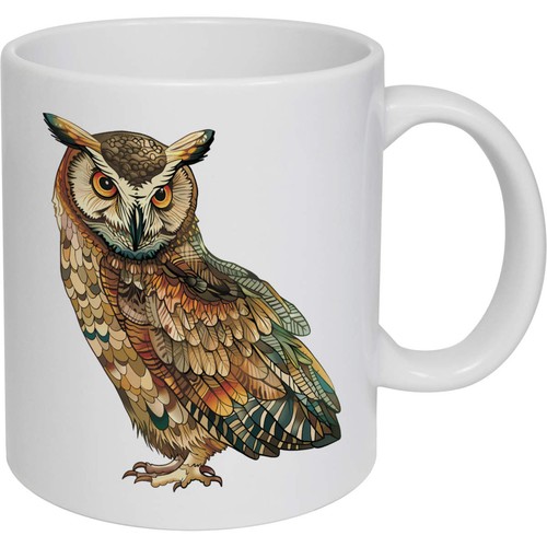 Decorative owl ceramic - ceramic, mug