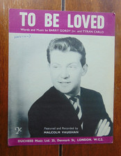 To Be Loved Malcolm Vaughan Vintage Sheet Music Free Postage