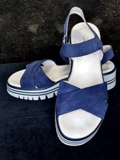 Gabor Ladies Brom Bluette Suede Wedge Sandals uk size 6.5