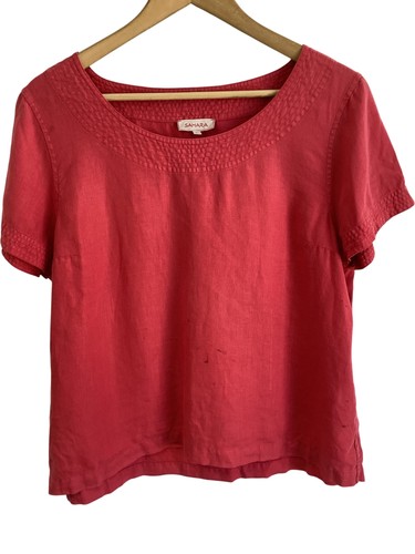 Sahara linen top short sleeve - linen,