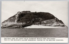 STEEP HOLM The East Side Showing Beach and Inn Ruins, RP Postcard Unused