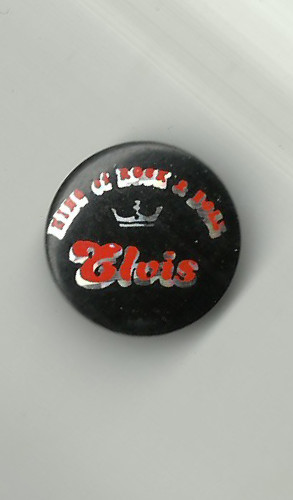 Elvis king tin button badge - tin,