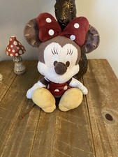 Disney Made With Love Minnie Mouse Soft Toy Button Jointed 13" Brown/Cream