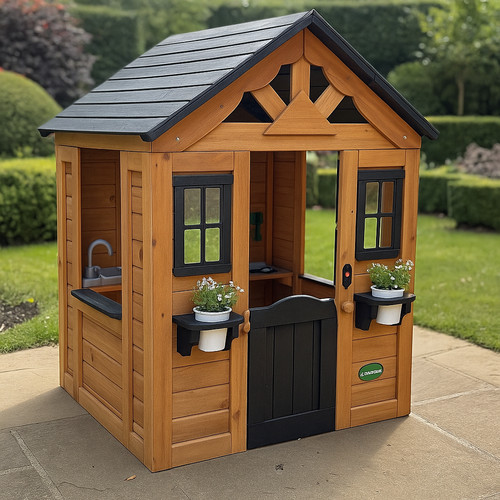 Wooden garden playhouse - garden, kids