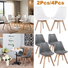 New Set of 4 Tulip Dining Chairs Designer Chairs Wooden Legs Home Office Kitchen
