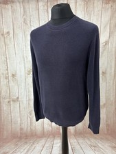 COS Mens Knitted Oversized Crew Neck Long Sleeve Jumper Sweater Blue Small Mediu