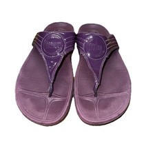Fit Flop Walkstar Purple Patent Leather Thong Sandals Women’s 10 *Measure*