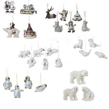Eskimo Christmas Tree Decoration Baubles Polar Bear Penguin Snow Arctic Animals