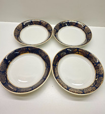 Vintage Rare Wood and Sons Castile 4 Soup Plates Bowls  Alpine White Ironstone