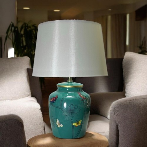Floral ceramic table lamp with - ceramic,