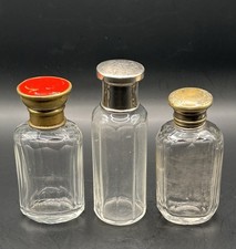 3 Vintage Clear Glass Screw