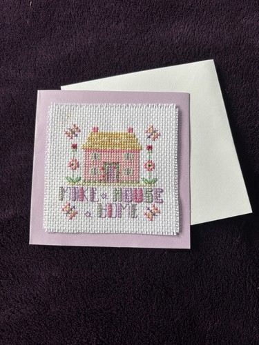 Handmade cross stitched card - handmade,