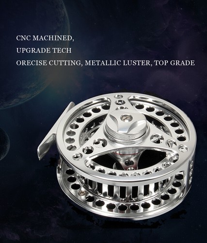 Silver fly fishing reel - silver,