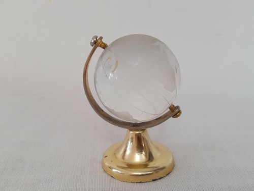 Glass world globe - clear, &