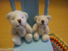 TINY 2.5 or 3.5cm jointed cream teddy bear 1:12th or 24th scale dollshouse UH9
