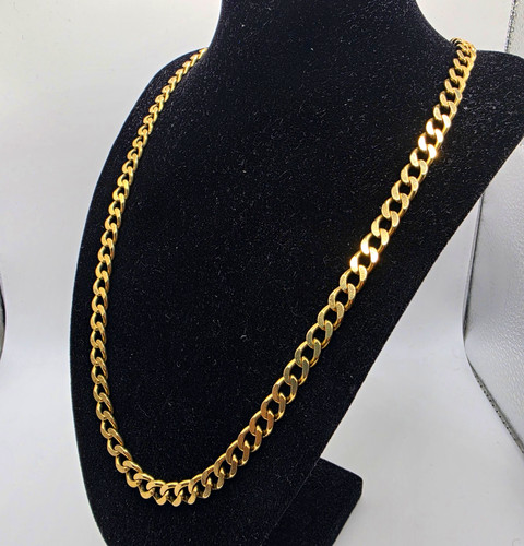 9ct gold curb chain - necklace,