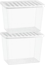 2 x 80 Litre Large Clear