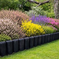 Wooden log garden edging - wooden,