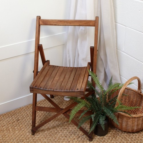 Vintage wooden folding chair - wooden,