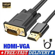 1.8m HDMI to VGA Cable Monitor Lead PC XBOX Laptop Converter Adapter 2M UK