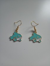 Shark Dangle Earrings - Gold Colour 