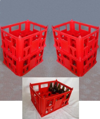 Plastic beer milk crates - beer/milk,