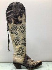 Corral Boots Rose Embroidery Western Over The Knee Boots Womens 6M Preowned.